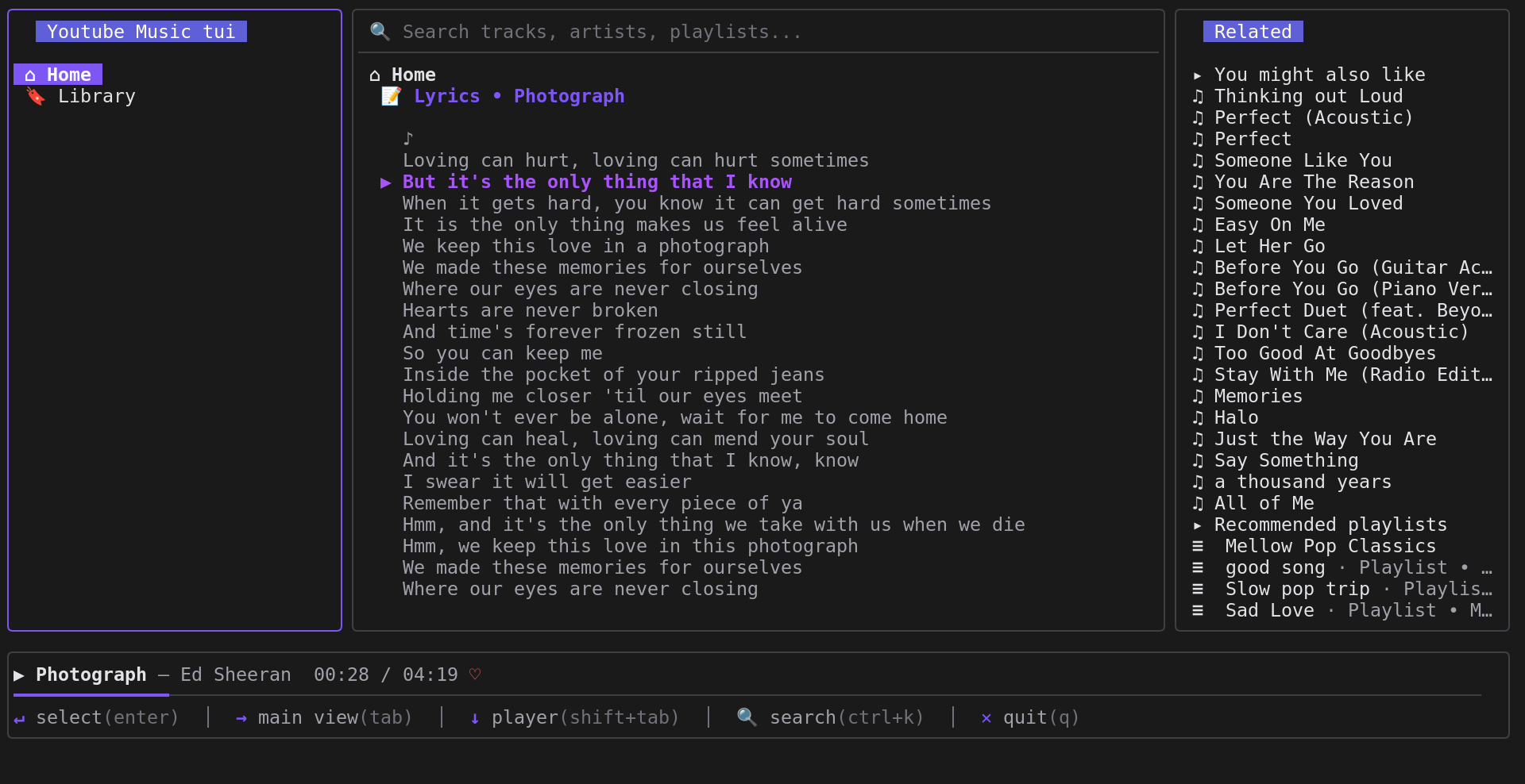 yt-tracks demo screenshot